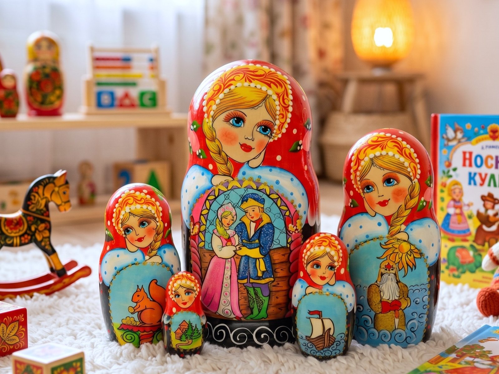 búp bê Nga 5 lớp 18cm cổ tích búp bê Nga 5 lớp 18cm cổ tích