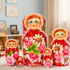 búp bê Nga truyền thống 5 lớp 18cm Hoa