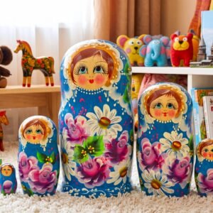búp bê Nga truyền thống 5 lớp 18cm Hoa