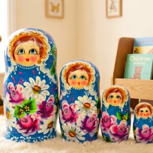 búp bê Nga truyền thống 5 lớp 18cm Hoa