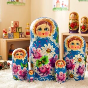 búp bê Nga truyền thống 5 lớp 18cm Hoa
