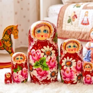 búp bê Nga truyền thống 5 lớp 18cm Hoa