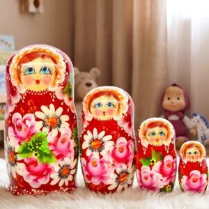 búp bê Nga truyền thống 5 lớp 18cm Hoa