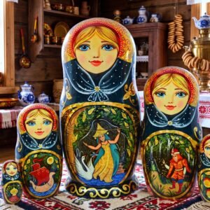BÚP BÊ NGA CAO CẤP 5 LỚP 18CM CỔ TÍCH